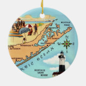 Oude Long Island Kaart Keramisch Ornament (Achterkant)