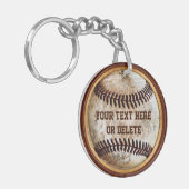 Oude look Baseball Keychains PERSONALISEERD Sleutelhanger (Voorkant Links)