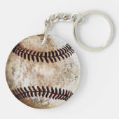 Oude look Baseball Keychains PERSONALISEERD Sleutelhanger (Achterkant)