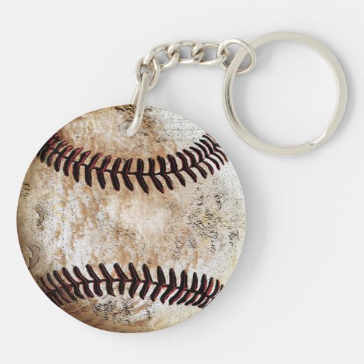 Oude  look Baseball Keychains PERSONALISEERD Sleutelhanger (Achterkant)
