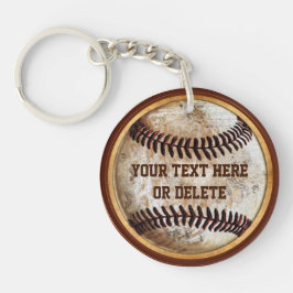 Oude look Baseball Keychains PERSONALISEERD Sleutelhanger