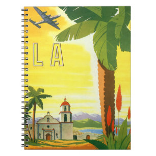 Oude Los Angeles, Californië missie met palmboom Notitieboek