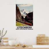 Oude Lotschberg Zwitserland Spoorwegposter Bern Poster (Keuken)