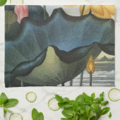 Oude Lotusbloemen, De Heilige Egyptische Boon Theedoek (Gevouwen)