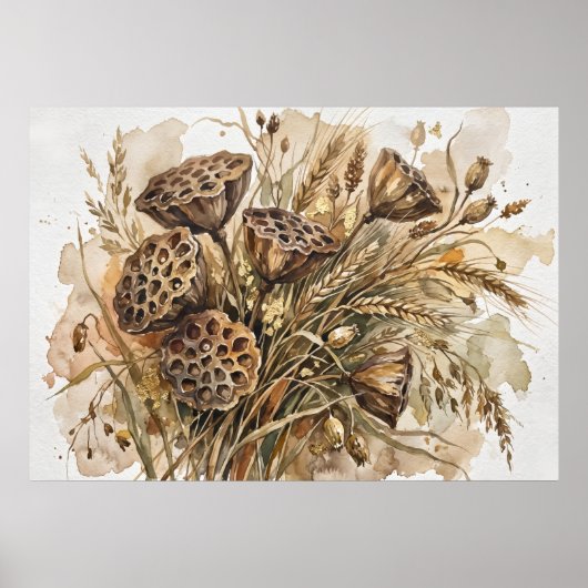 Oude Lotuszaad Botanische Poster (Voorkant)