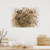 Oude Lotuszaad Botanische Poster (Keuken)