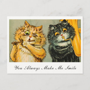 Oude Louis Wain katten maken me altijd aan het lac Briefkaart