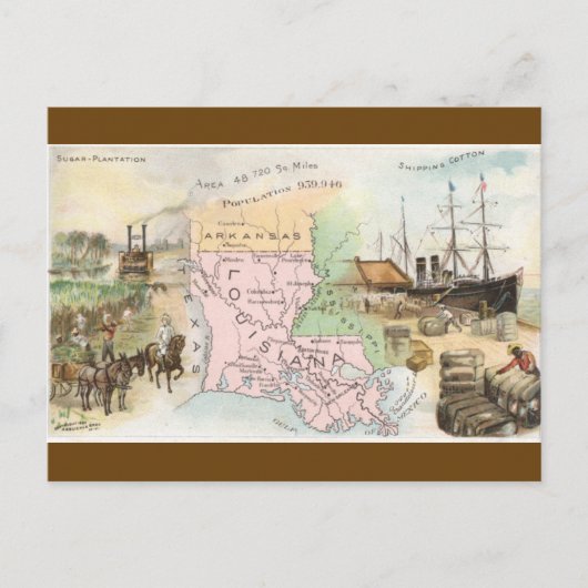 Oude Louisiana kaart (Voorkant)