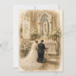 Oude Lourdes Maria bruidsdevotie aquarel
