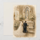 Oude Lourdes Maria bruidsdevotie aquarel (Voorkant / Achterkant)