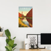 Oude Lowell Massachusetts Poster (Thuiskantoor)