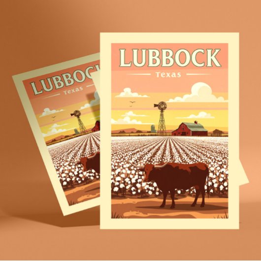 Oude Lubbock Texas Briefkaart