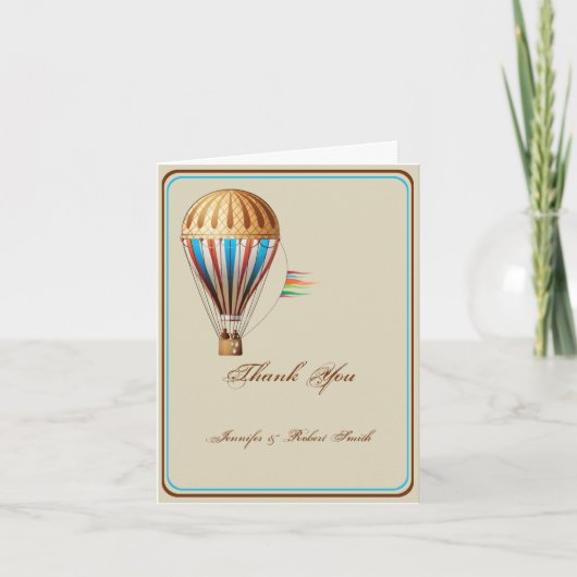 Oude Luchtballon Huwelijk Bedankt (Voorkant)