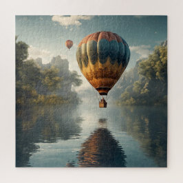 Oude Luchtballon Waterreflectie Legpuzzel