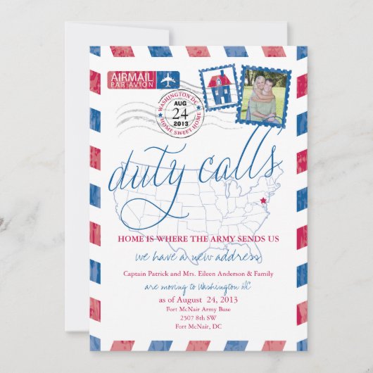 Oude Luchtpost Militaire Verhuis Aankondiging (Voorkant)