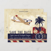 Oude Luchtvaart Reisansichtkaart Aankondigingskaart (Voorkant / Achterkant)