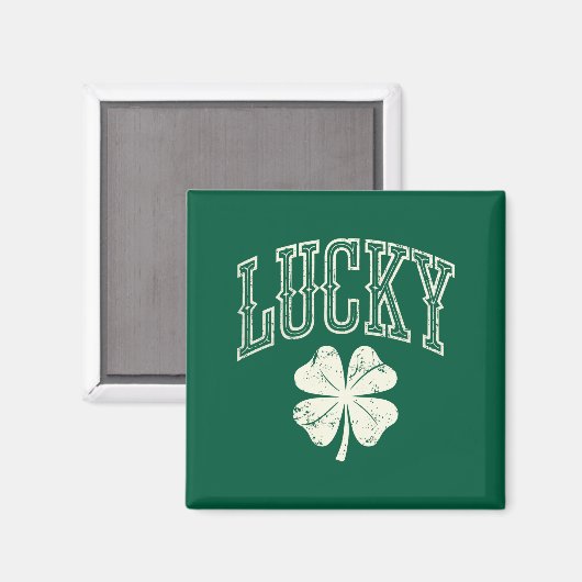 Oude Lucky Clover St. Patrick's Dag  Magneet (Voorkant / Achterkant)
