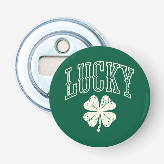 Oude Lucky Clover St. Patrick's Day  Button Flesopener (Voorkant)