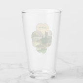 Oude Lucky Gold Shamrock met een Iers Kasteel Glas (Achterkant)