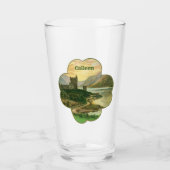 Oude Lucky Gold Shamrock met een Iers Kasteel Glas (Voorkant)