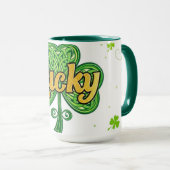 Oude Lucky Shamrock patroon St. Paddy's Mok (Voorkant rechts)