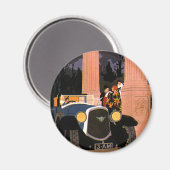 Oude luxe reis, elegante cabriolet magneet (Voorkant / Achterkant)