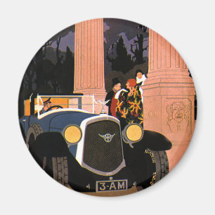 Oude luxe reis, elegante cabriolet magneet