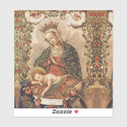 Oude Maagd van de Cuzco-school die het Christuskin Sticker (Vel)