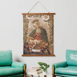 Oude Maagd van de Cuzcoschool die het Christuskind Hangend Wandkleed