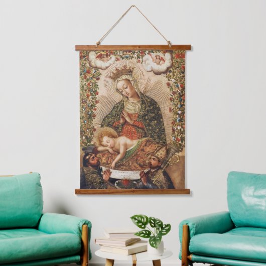 Oude Maagd van de Cuzcoschool die het Christuskind Hangend Wandkleed (Woonkamer)