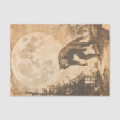 Oude-Maan-Decoupage met Werewolf voor Halloween Tissuepapier (Voorkant)