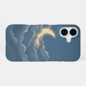 Oude maan tussen de wolken iPhone 16 hoesje (Achterkant horizontaal)