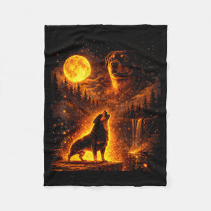 Oude maanlicht hond grappige rottweiler huilend na fleece deken