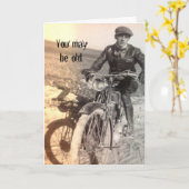 Oude maar goede  motorfiets verjaardag Kaart (Gele Bloem)