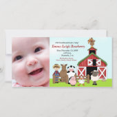 Oude MacDonald Boerderij 8x4 Foto Geboorteaankondi Aankondiging (Voorkant)