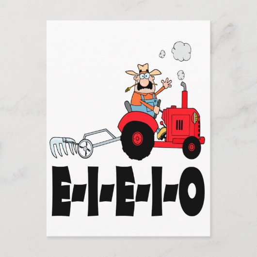 oude macdonald eieio cartoon briefkaart (Voorkant)