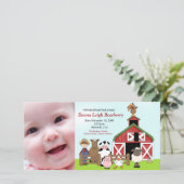 Oude MacDonald Farm 8x4 Foto Geboorteaankondiging Aankondiging (Staand voorkant)