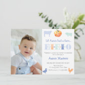 Oude MacDonald Pumpkin Boerderij Birthday Party fo Kaart (Staand voorkant)