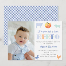 Oude MacDonald Pumpkin Boerderij Birthday Party fo Kaart