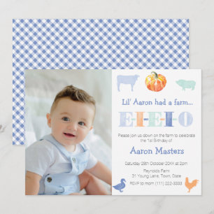 Oude MacDonald Pumpkin Boerderij Birthday Party fo Kaart