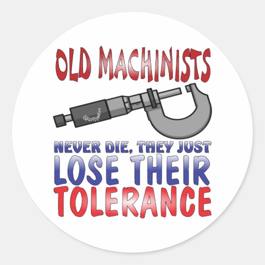 Oude Machinisten Epitaph Ronde Sticker (Voorkant)