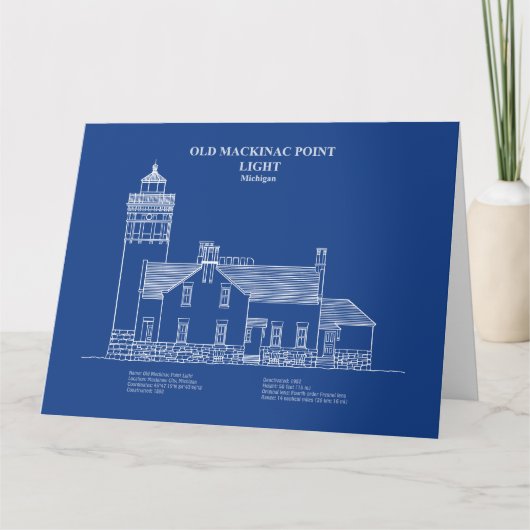 Oude Mackinac Point Light - Michigan - AD Bedankkaart (Voorkant)