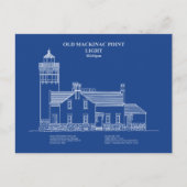 Oude Mackinac Point Light - Michigan - AD Briefkaart (Voorkant)