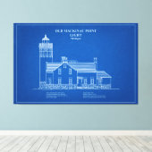 Oude Mackinac Point Light - Michigan - AD Canvas Afdruk (Insitu (Houten vloer))