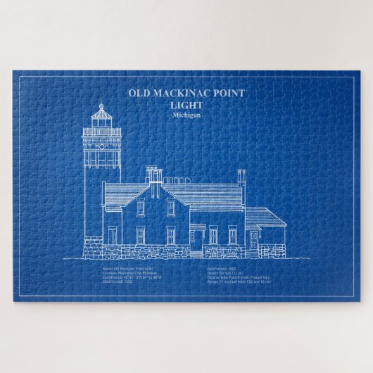 Oude Mackinac Point Light - Michigan - AD Legpuzzel (Horizontaal)