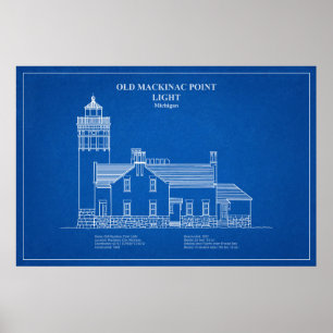 Oude Mackinac Point Light - Michigan - AD Poster
