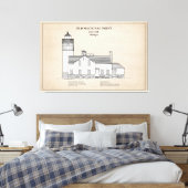 Oude Mackinac Point Light - Michigan - SBD Canvas Afdruk (Insitu (Slaapkamer))