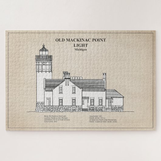 Oude Mackinac Point Light - Michigan - SBD Legpuzzel (Horizontaal)
