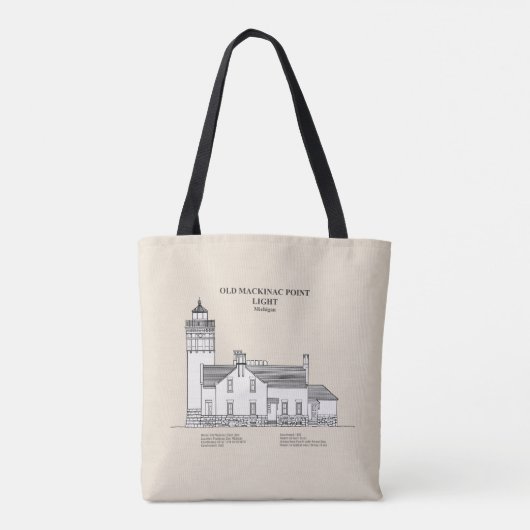Oude Mackinac Point Light - Michigan - SBD Tote Bag (Achterkant)
