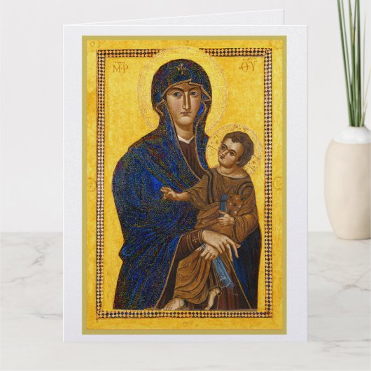 Oude Madonna en Kind Kerstkaart Bedankkaart (Voorkant)